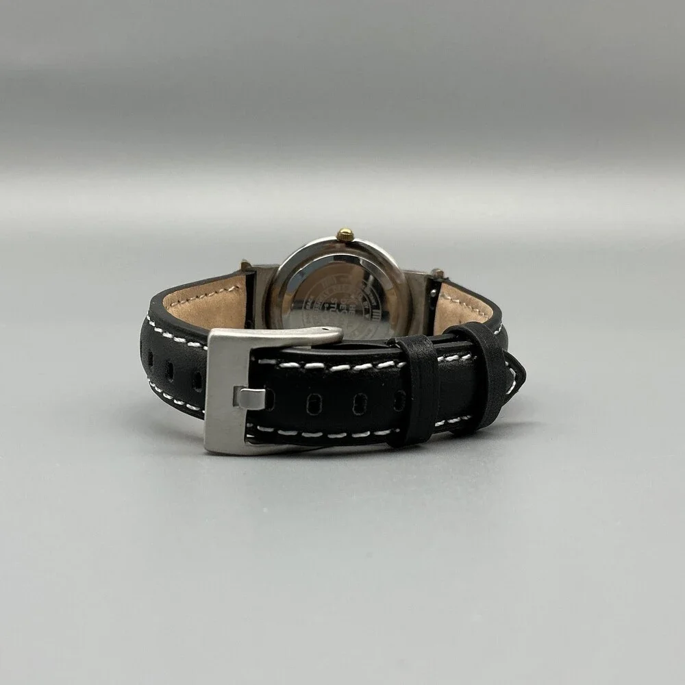 Cheval Design Studio Womens Watch 31mm Two Tone Black Leather New Battery